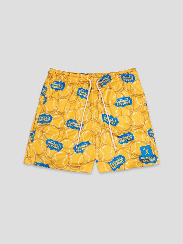 Gumball Factory Diamond Air Mesh Shorts (Yellow) - Youth for wholesale by Baseballism