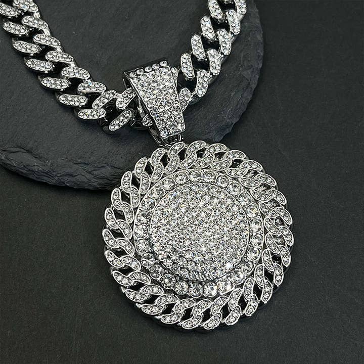 Collar con colgante de girasol Hip Hop Iced Out para venta al por mayor de GemMeet