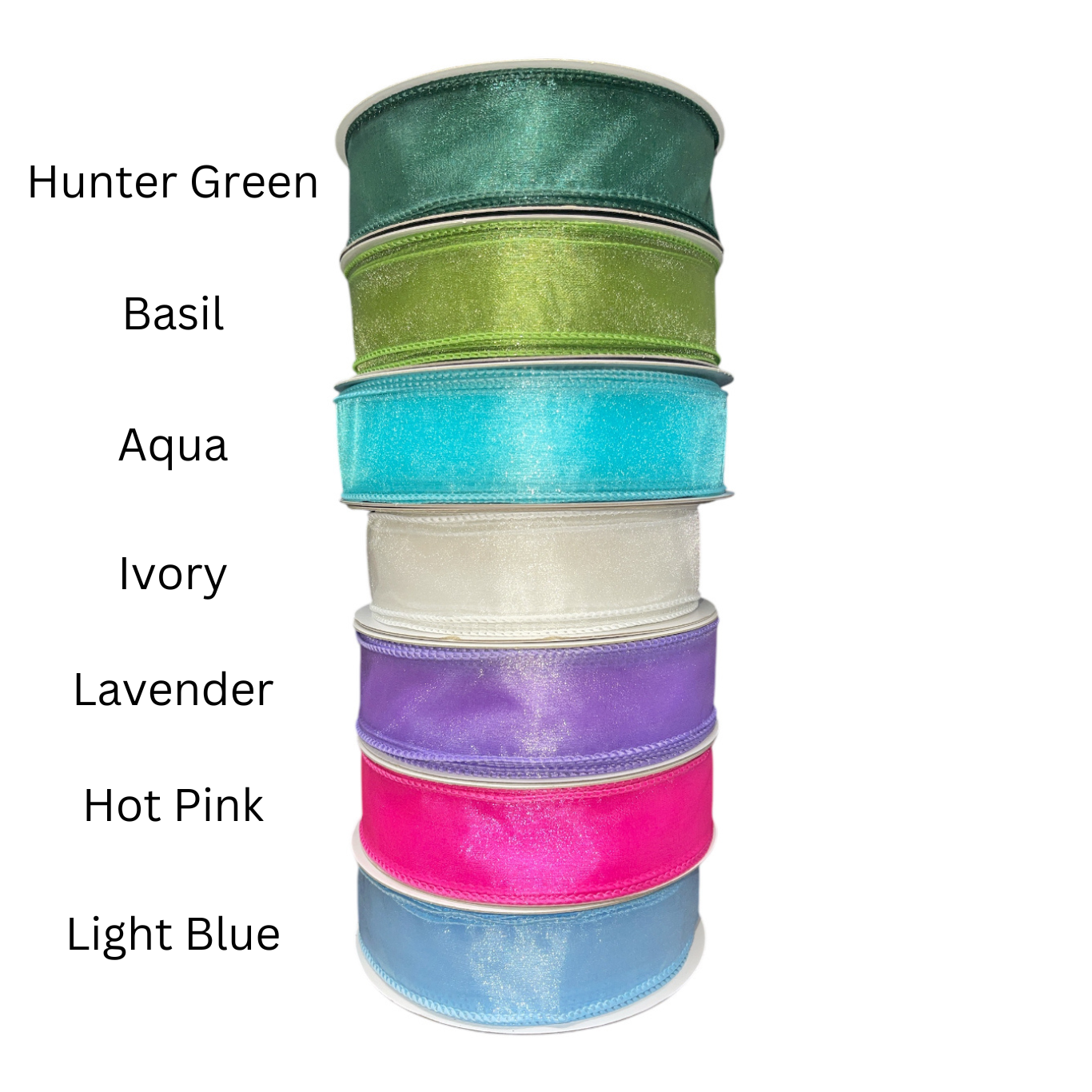 Thompson Wholesale - Wholesale Ribbon - Gift Wrapping - Sheer Organza 1.5" Wired Ribbon Customizable (10 PK)5