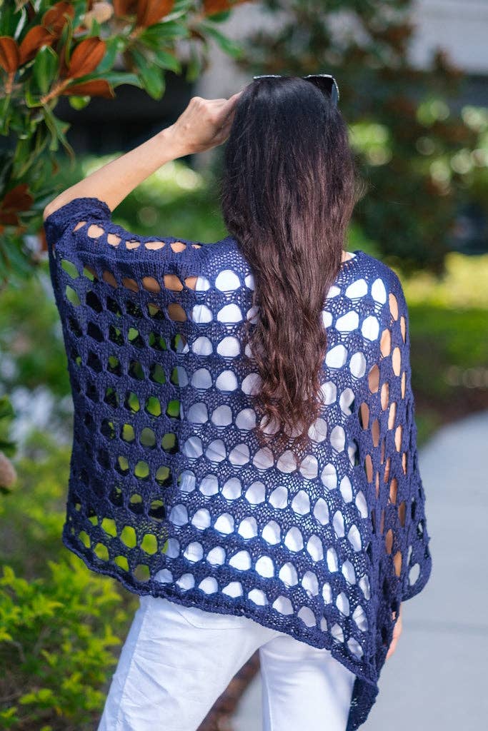 TINA Stephens Italy/Tees By Tina - Wholesale Knit Top - Women's - Oceana Circle Open Knit Topper (BQ904)3