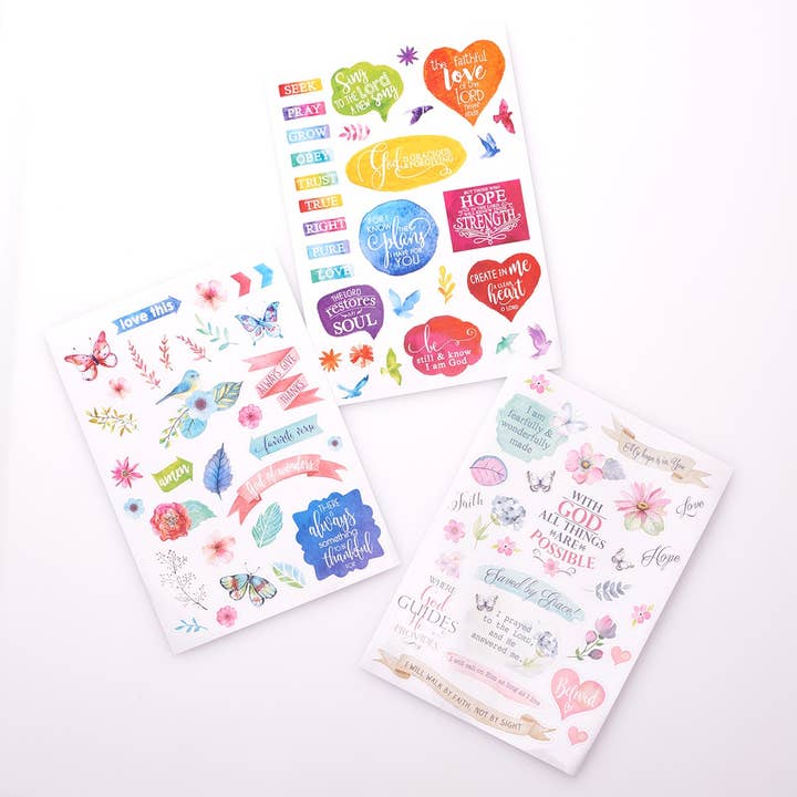 Christian Art Gifts - Wholesale Sticker - Stickers for Bible Journaling 3 Sheets