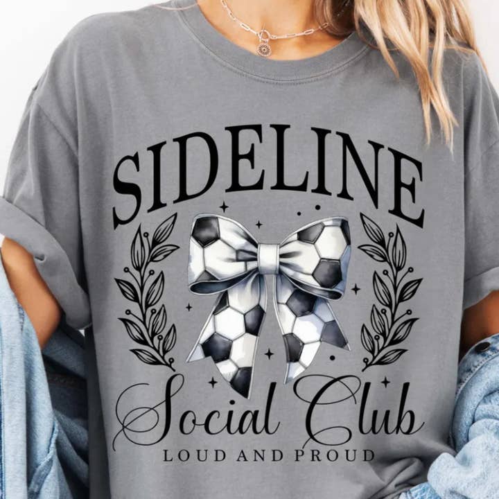 Sideline Social Club Soccer Graphic Tee for wholesale by Sam & Seb Co.
