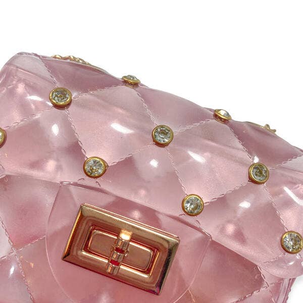 Doe a Dear - Wholesale Crossbody Bag - Kids - P30 B3001 Rhinestone Stud Quilted Jelly Purse (4 Colors)7