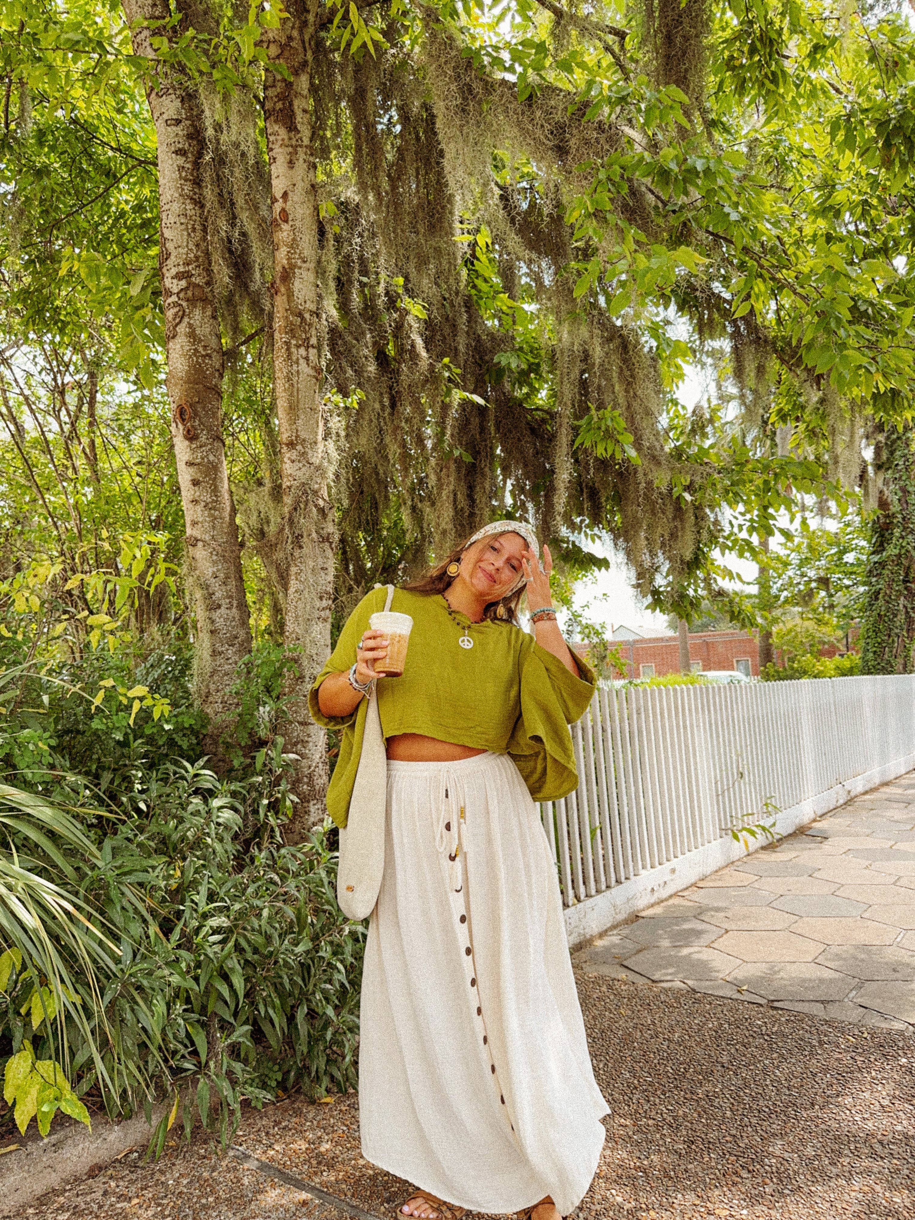 Gardenbelle Shop - Wholesale T-shirt (Zonder tekening) - Dames - Bohemien bamboo organisch katoenen t-shirt, losvallend en comfortabel2