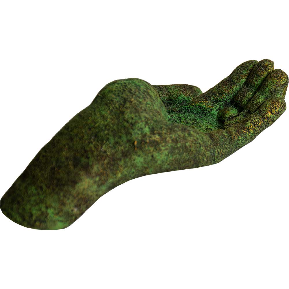 Kheops International - Wholesale Candle Holder - Volcanic Stone T-Light Holder - Offering Hand (Each)1