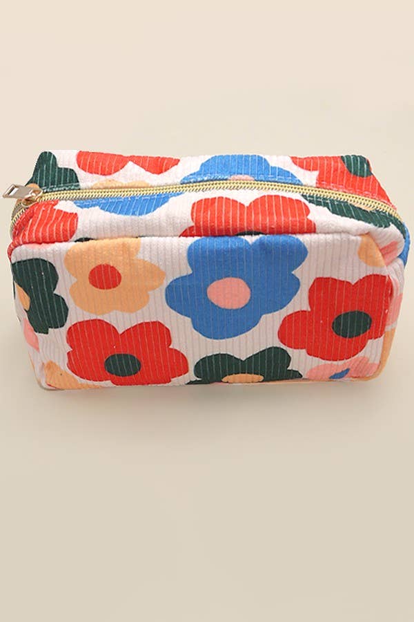 FLOWER HEART MAKEUP COSMETIC POUCH BAG | 40P526 for wholesale on Faire1