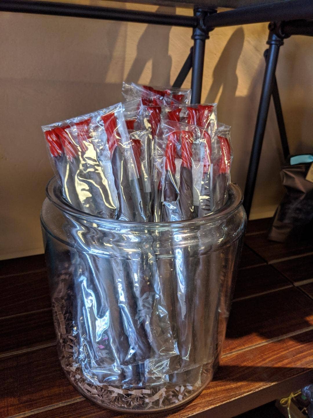 Nardello's Chocolates & Confections - Wholesale Licorice - Strawberry Twizzlers Dipped in Dark Chocolate Licorice1