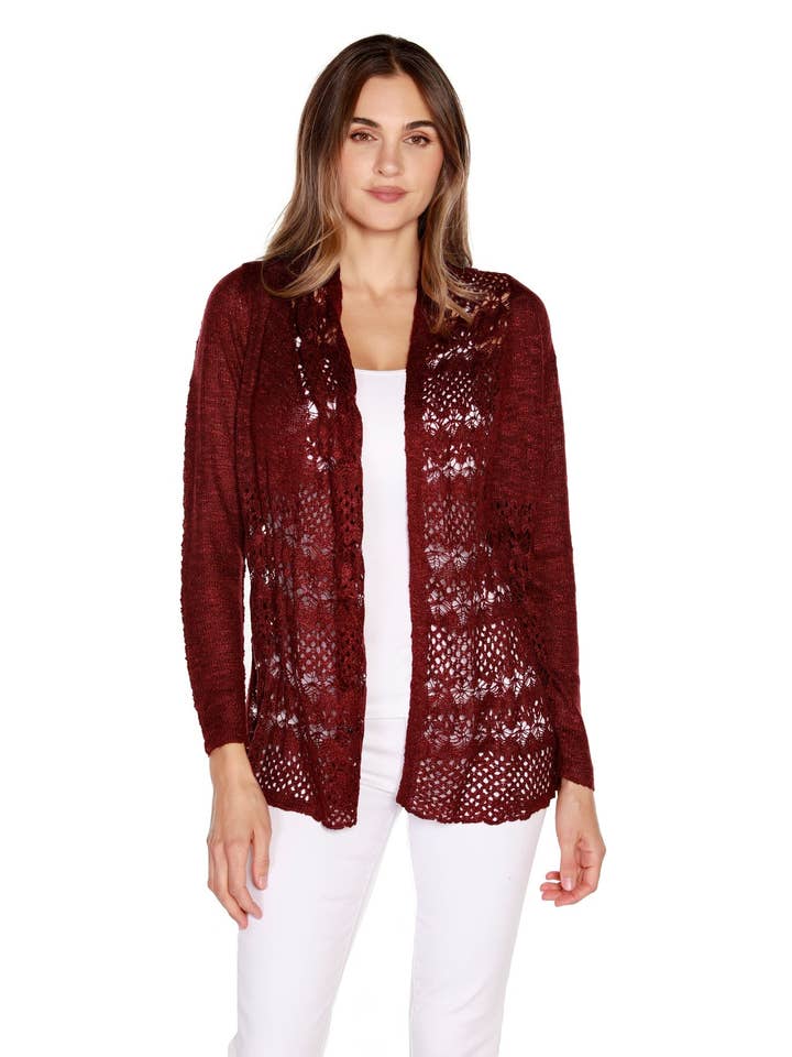 Belldini - Wholesale Cardigan - Women's - Women's Long Sleeve Crochet Knit Swing Cardigan7