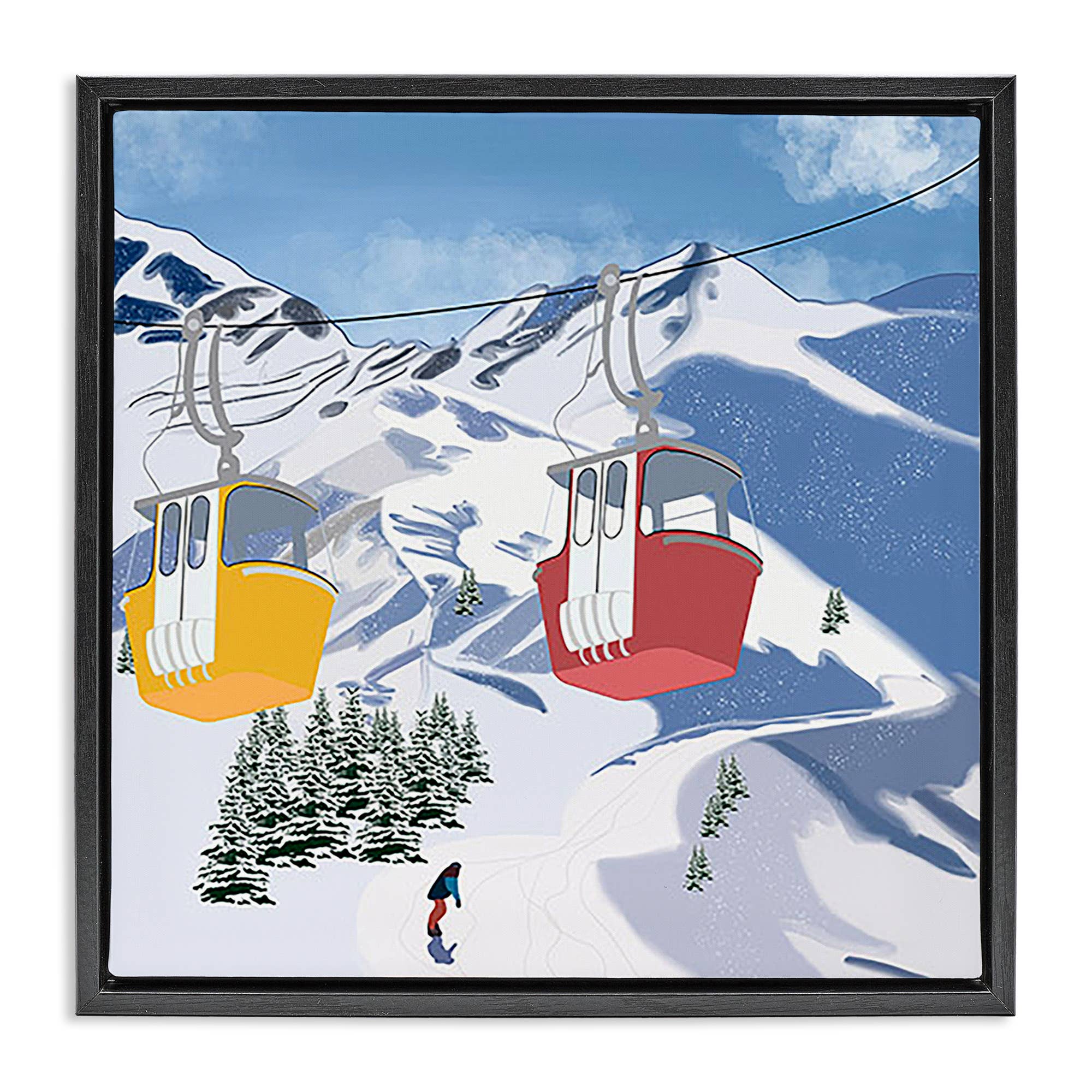 Stupell Industries - Wholesale Wall Sign - Ski Lift over Vast Mountain - Framed Wall Art22