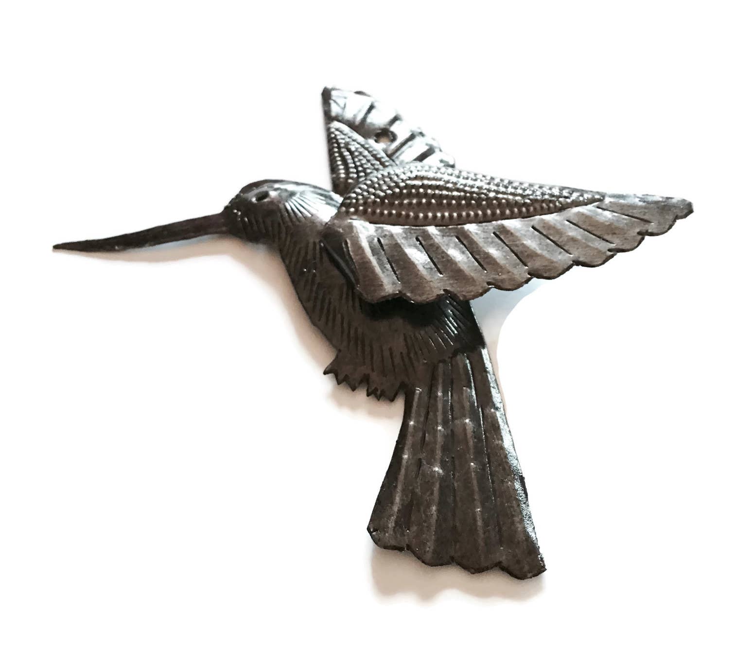 Haiti Fair Trade~ It's Cactus - Vente Décoration murale - Ensemble de 2 colibris de 6 po, ailes 3D, décoration de jardin5