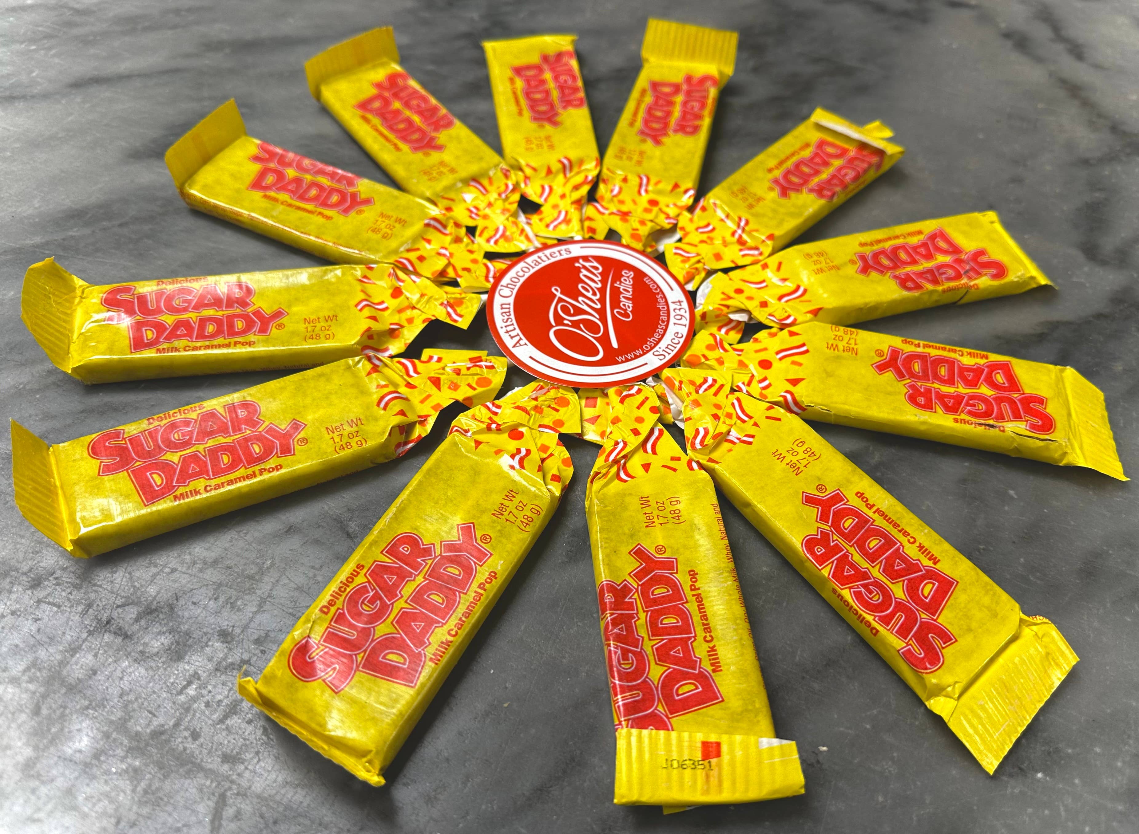 O'Shea's Candies Sweet Shop - Wholesale Lollipop - Nostalgic 1925 Original “Sugar Daddy” Caramel Pop 48ct Box7