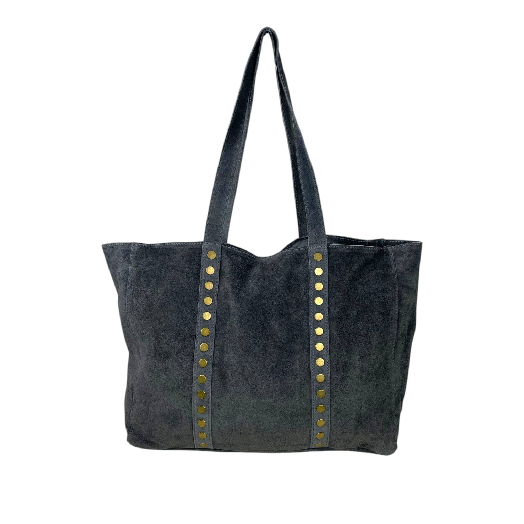 Chenson & Gorett – Engroshandel Tote bag - Dame – Stor shopper taske i ruskind med dekorative nitter6