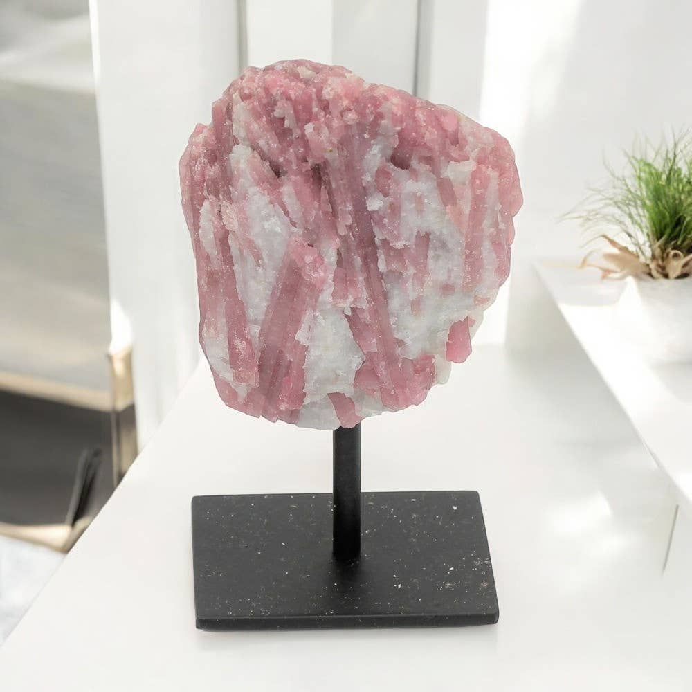 Earths Elements Wholesale - Vente Pierre et cristal de spiritualité - Tourmaline rose sur base en métal1