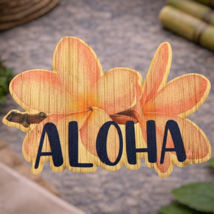 Aloha Plumeria pour la vente par Bamboo Wood Stickers