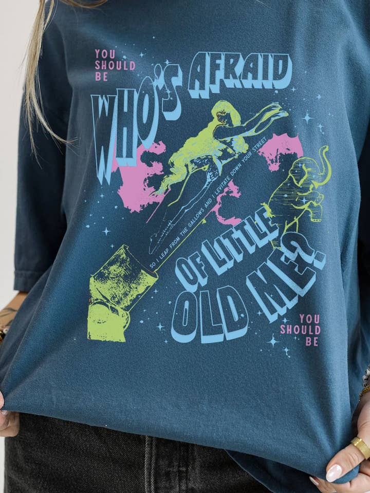 Who's Afraid Of Little Old Me Tee in Midnight for wholesale by Girl Tribe Co