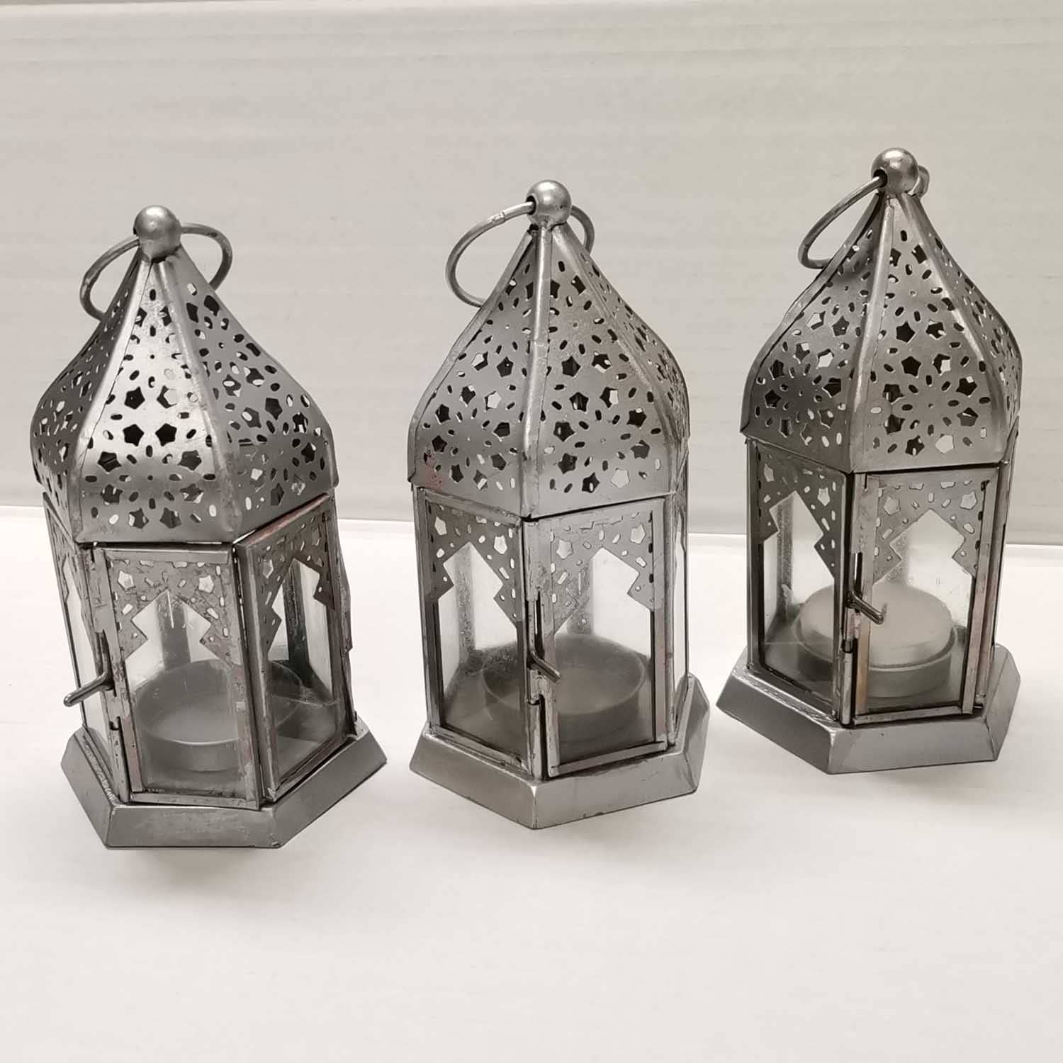 Casa Moro - Wholesale Lantern - Oriental glass lanterns Nael silver set of 3 B-ware |3