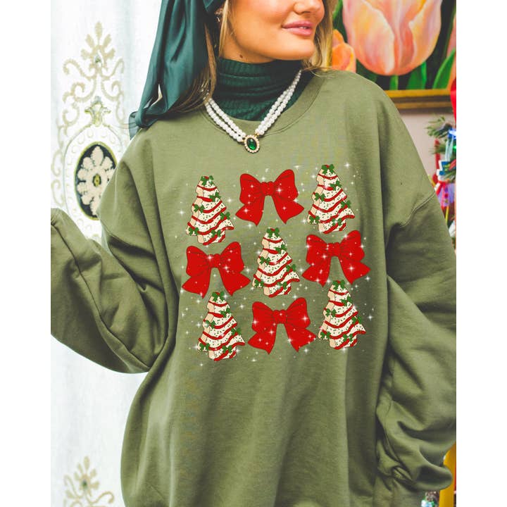 Christmas Cakes Bow Sweatshirt or tee for wholesale by RR Tees Wholesale
