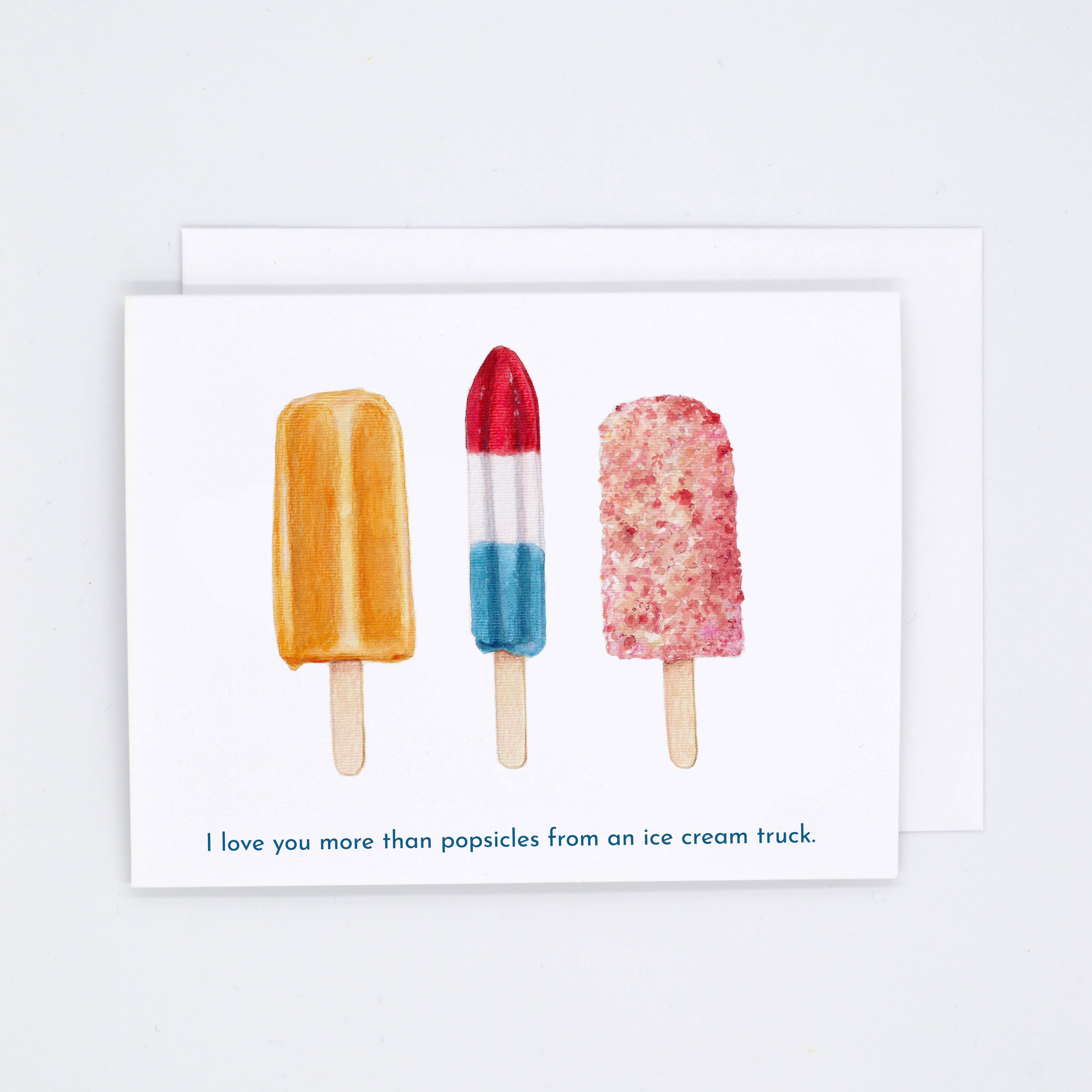 Rachel Alvarez Art - Wholesale Love Card - I love you more than popsicles from an ice cream truck card0