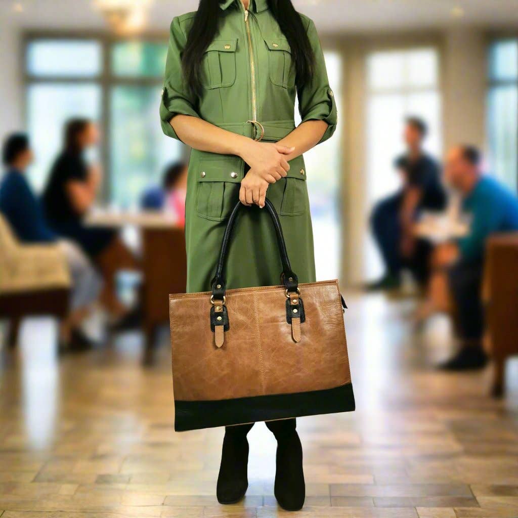 GoodHides Ltd. – wholesale Shoulder bag – women's – The Signature 17" Leather Laptop Bag, Copper1