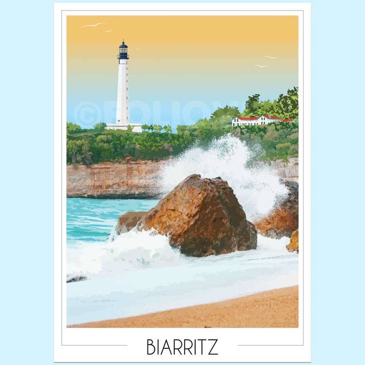 Poster del faro di Biarritz per la vendita all'ingrosso da parte di Foliove