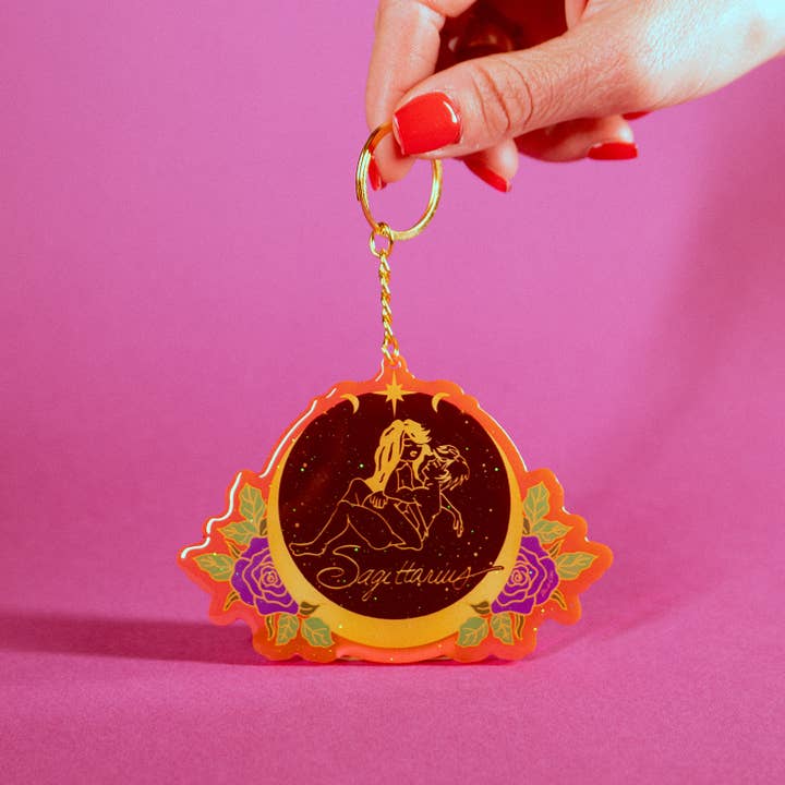 Black Cake Clothing - Wholesale Keychain - Women's - Sagittarius Zodiac Sign Keychain