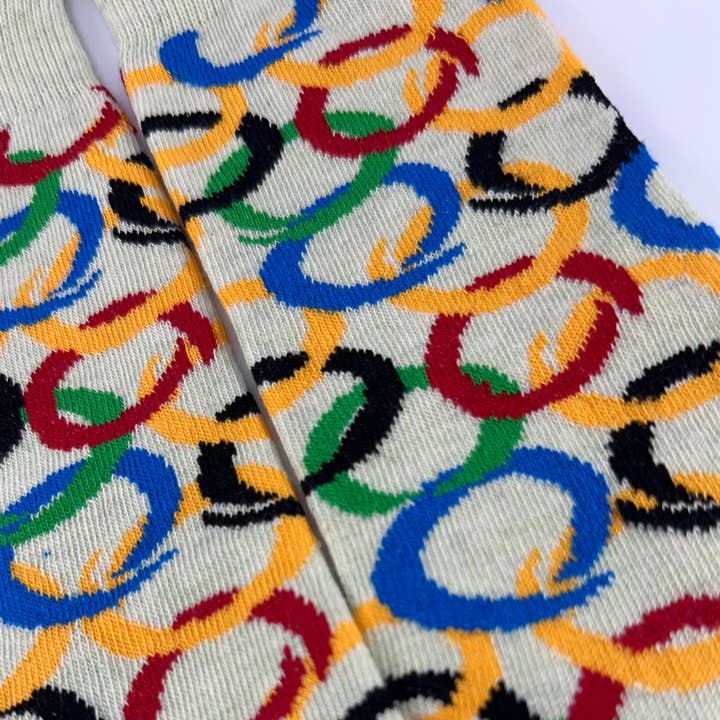 Sock Panda - Wholesale Socks - Unisex - Olympic Ring Pattern Socks from the Sock Panda (Adult Small)