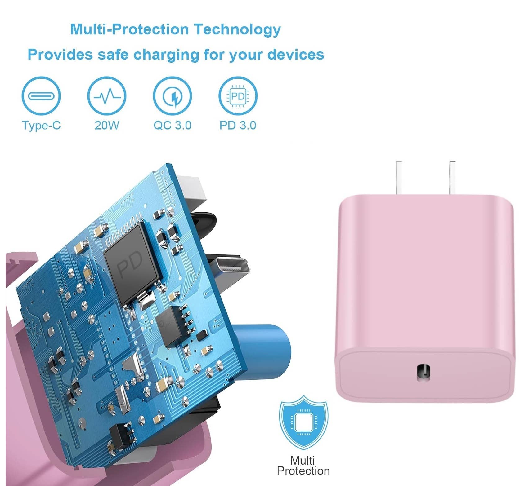 DGN Gadgets – Carregador portátil por atacado – Carregador de parede rápido 20W PD com adaptador USB Tipo C5