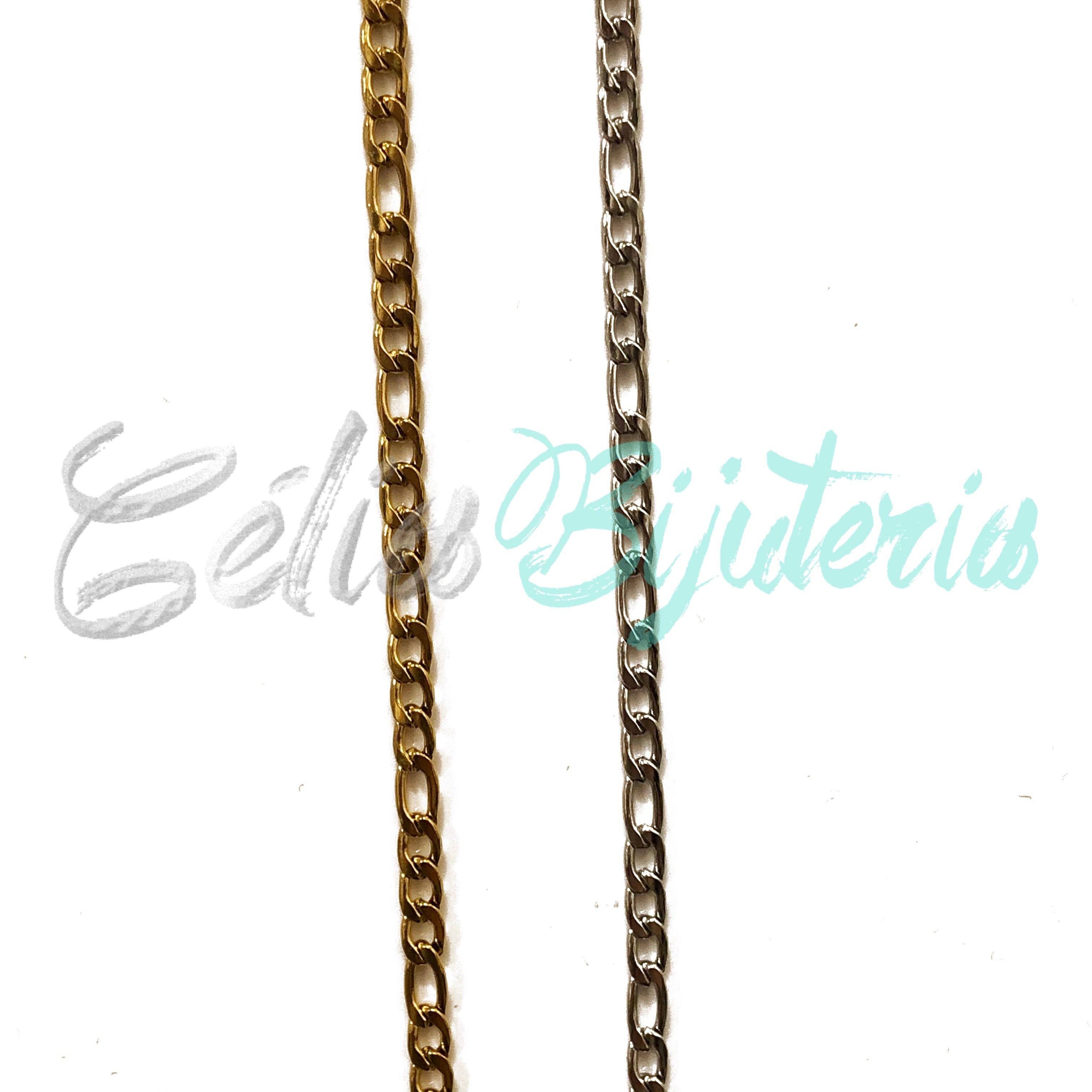 Celli Biju - Venta al por mayor Collares de cadenas y eslabones - Cadena por metro de Acero Inoxidable - Figaro2