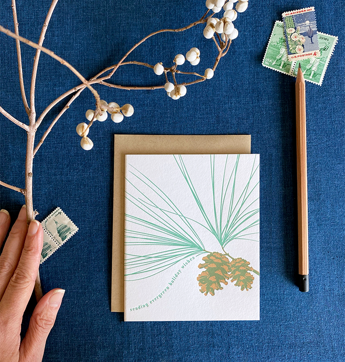 Navy Midnight Press - Wholesale Season's Greetings Card - Evergreen Holiday Card0