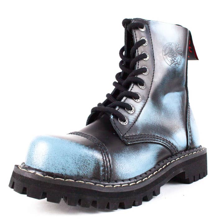 08-Hole - Botas de Couro Denim Rub-Off por atacado de Angry Itch - Premium Boots