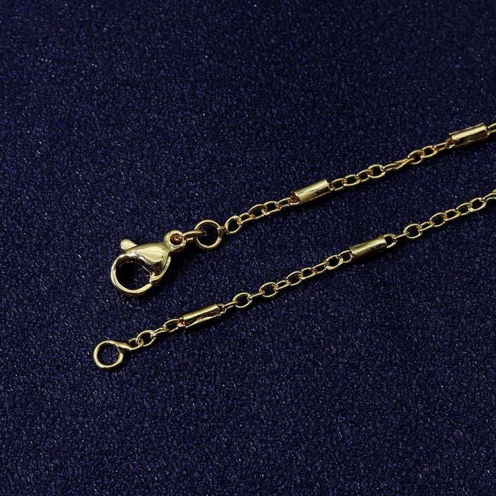 BestBeads&Beyond - Wholesale Link & Chain Necklace - 18K Gold Dainty Link Bar Chain Necklace, sku# JL130