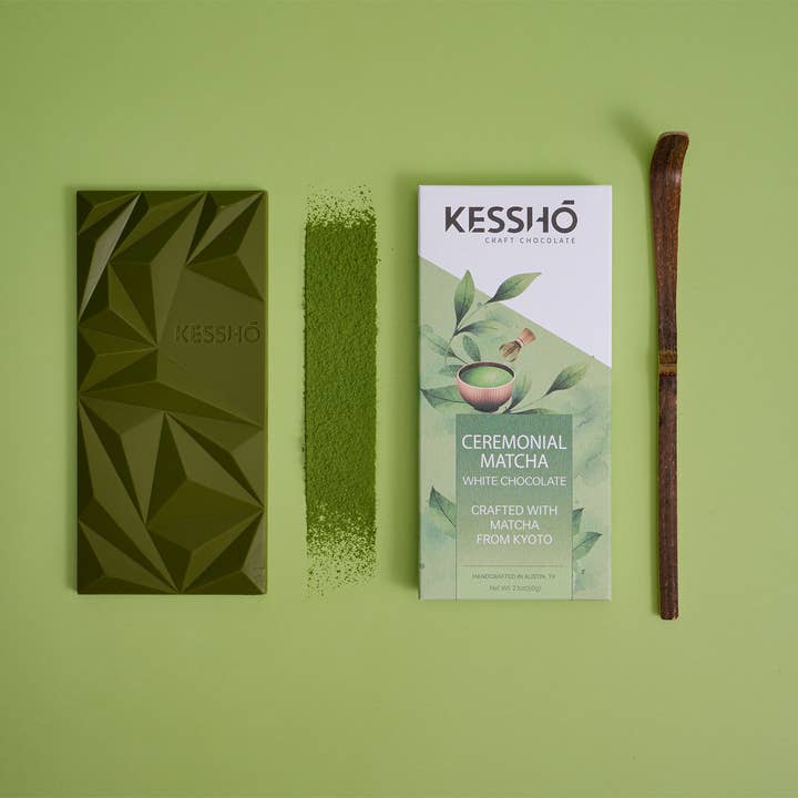 KESSHŌ - Wholesale Chocolate Bar - Japanese Ceremonial Matcha White Chocolate Bar2