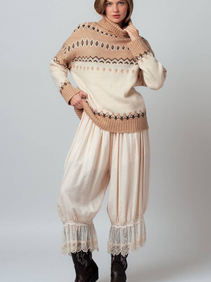 Urban Daizy - Wholesale Knit Sweater - Women's - Relaxed Fit Fair Isle Turtleneck Sweater11