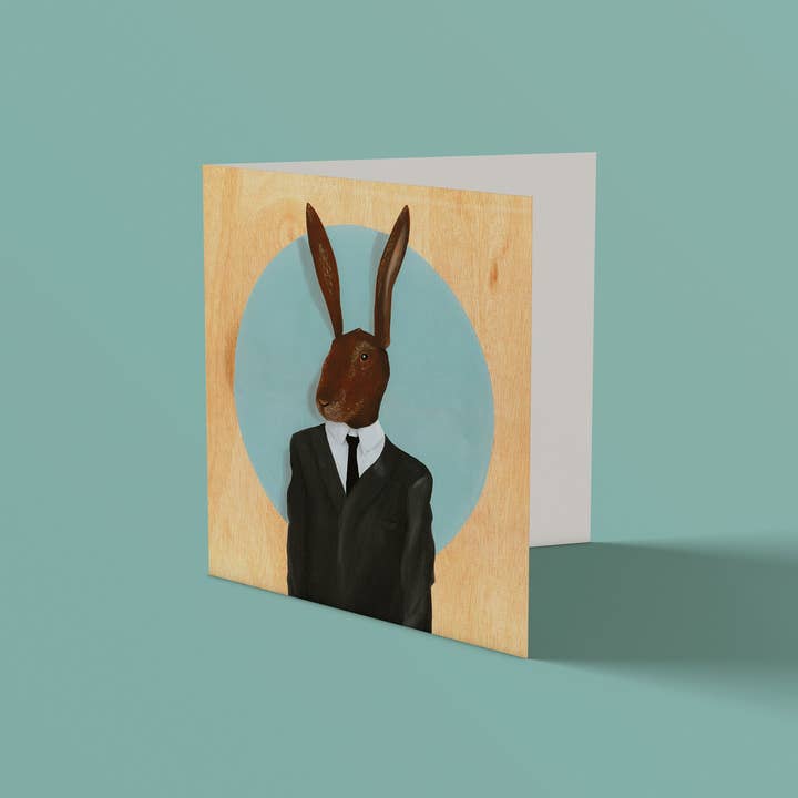 Rabbit Greetings Card for wholesale by Famous When Dead