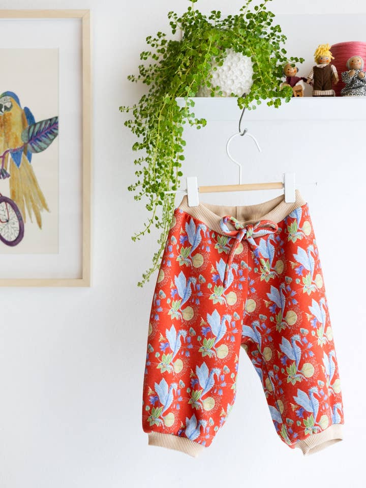 Calças para Bebés 'Cavalo-Marinho Voador' | laranja profundo por atacado de aesthete-kidswear