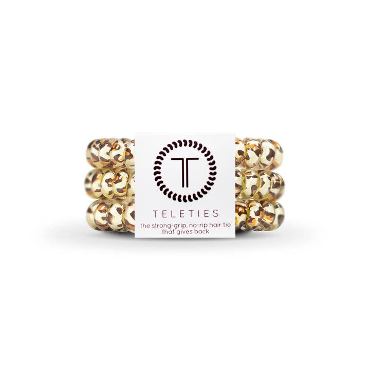 TELETIES - Wholesale Hair Tie - Spiral Hair Coils | Small | Leopard Hair Ties