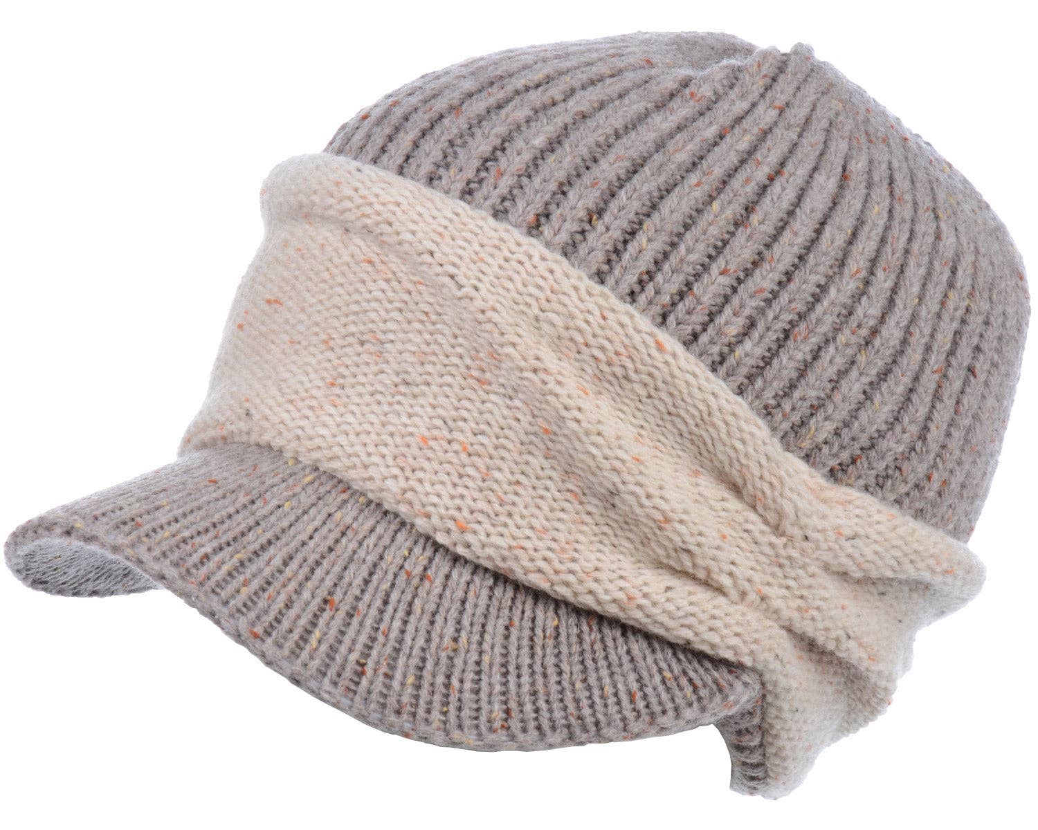 Jasper Trading LLC – Gorro - Mulher por atacado – JH713 - Gorro de malha com viseira de boina de uma dúzia3