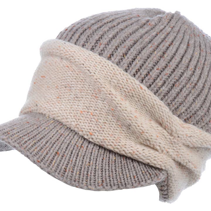 Jasper Trading LLC – Gorro - Mulher por atacado – JH713 - Gorro de malha com viseira de boina de uma dúzia3