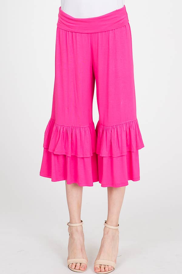 HEIMISH – Calças - Mulher por atacado – CALÇA CORTADA SÓLIDA SP1020S COM BABADOS6