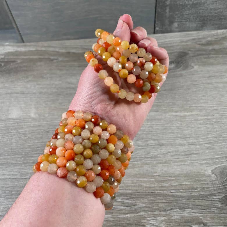 Keystone Crystals - Wholesale Beaded Bracelet - Polyhedral Gemstone Bracelet 8mm  – Assorted Crystals for Retail and Gift Shops18