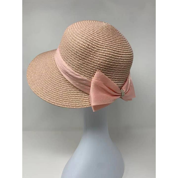 FanakoStudioNYC - Wholesale Straw Hat - Women's - Vintage Style Summer Straw Hat With Bow, Beach Hat With Bow, Sun Visor Hat, Summer Hat With Ribbon, Uv Protection, Fashion Sun Hat6