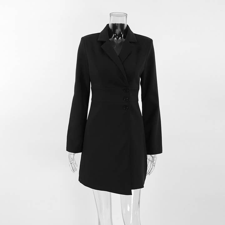 Black V-neck Blazer Dress for wholesale on Faire15