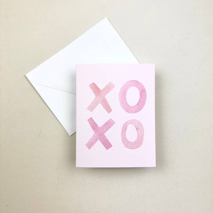 Korynne and Company - Wholesale Valentine's Day Card - XOXO Watercolor Greeting Card3