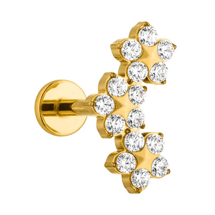 Schmuckgroßhandel - Wholesale Single Earring - Bloomy Piercing | Titan