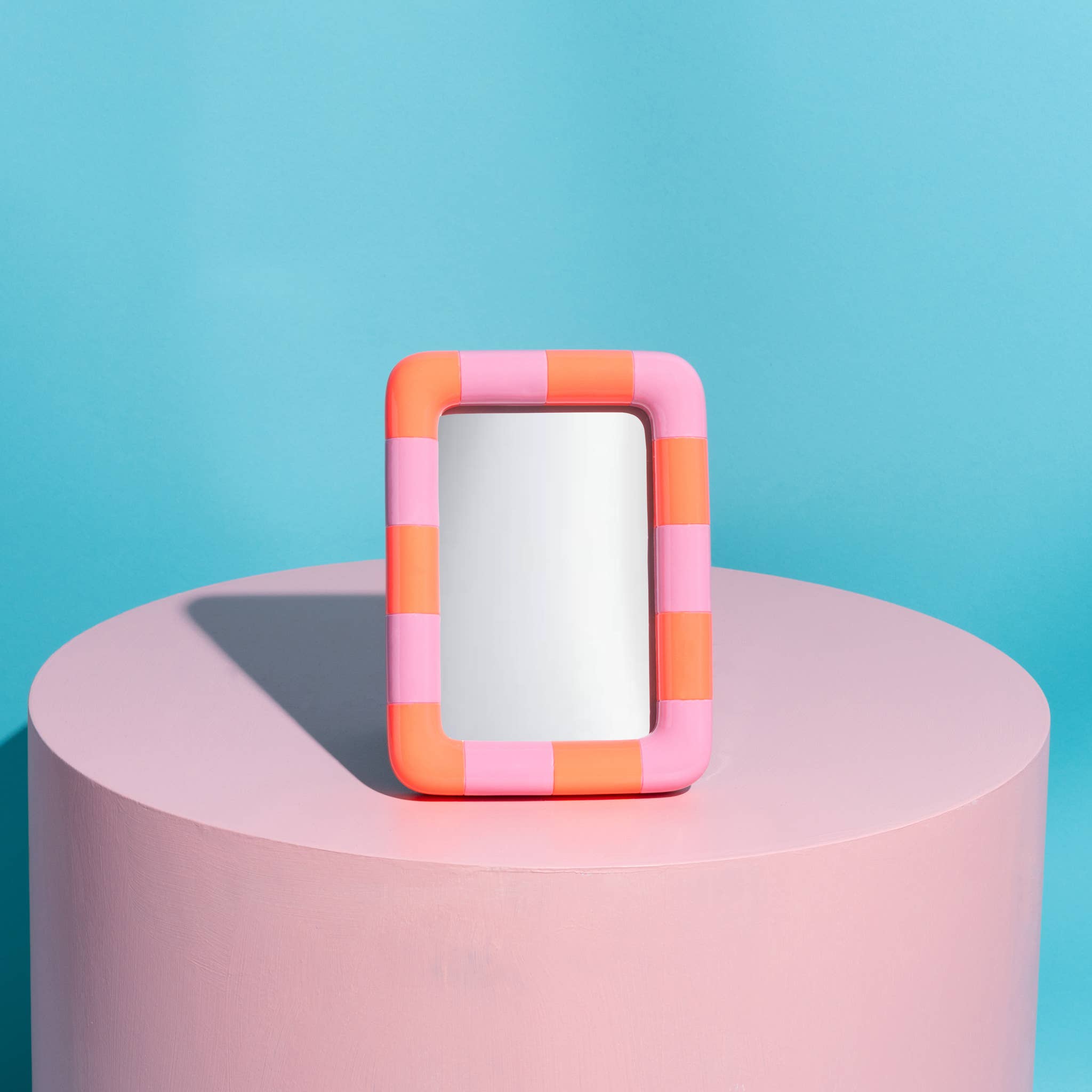 Little Fish CO - Wholesale Picture frame - The Savoy - colour block frame Hot Orange / Pink Gloss