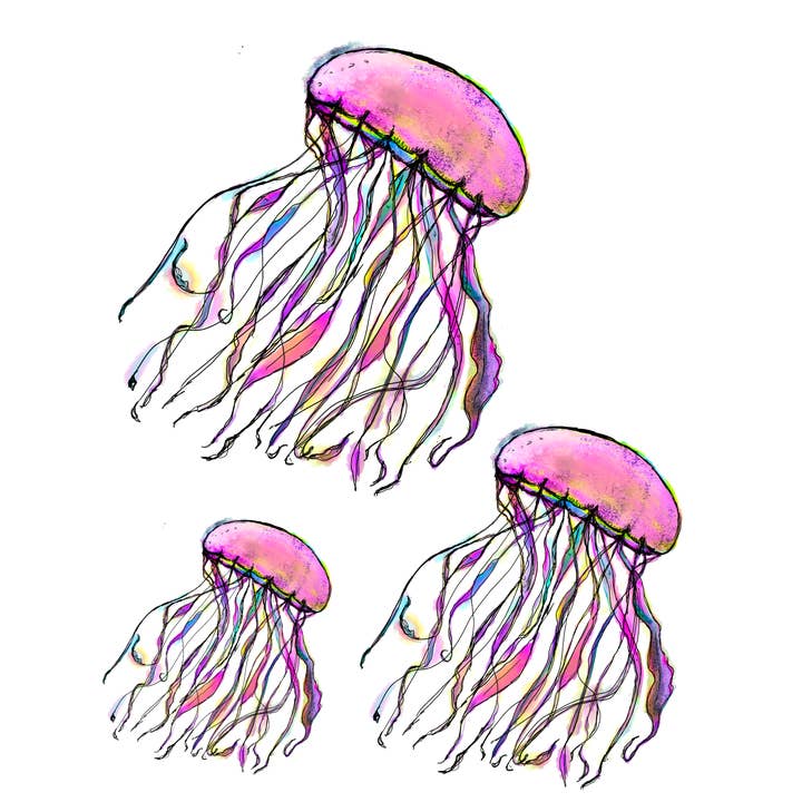 More ART | More Heart - Wholesale Sticker - Zurri Jelly Fish - Premium Vinyl Sticker2