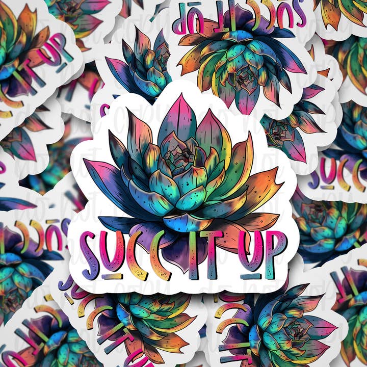 Sug det op saftig blomst Die cut klistermærke 3-5 hverdage TAT for engroshandel hos It's Transfer Time