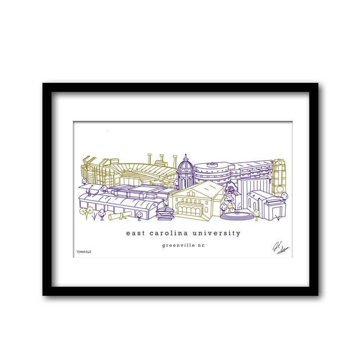 Minimalistisch wanddecor van de East Carolina University voor wholesale door Townsville Art