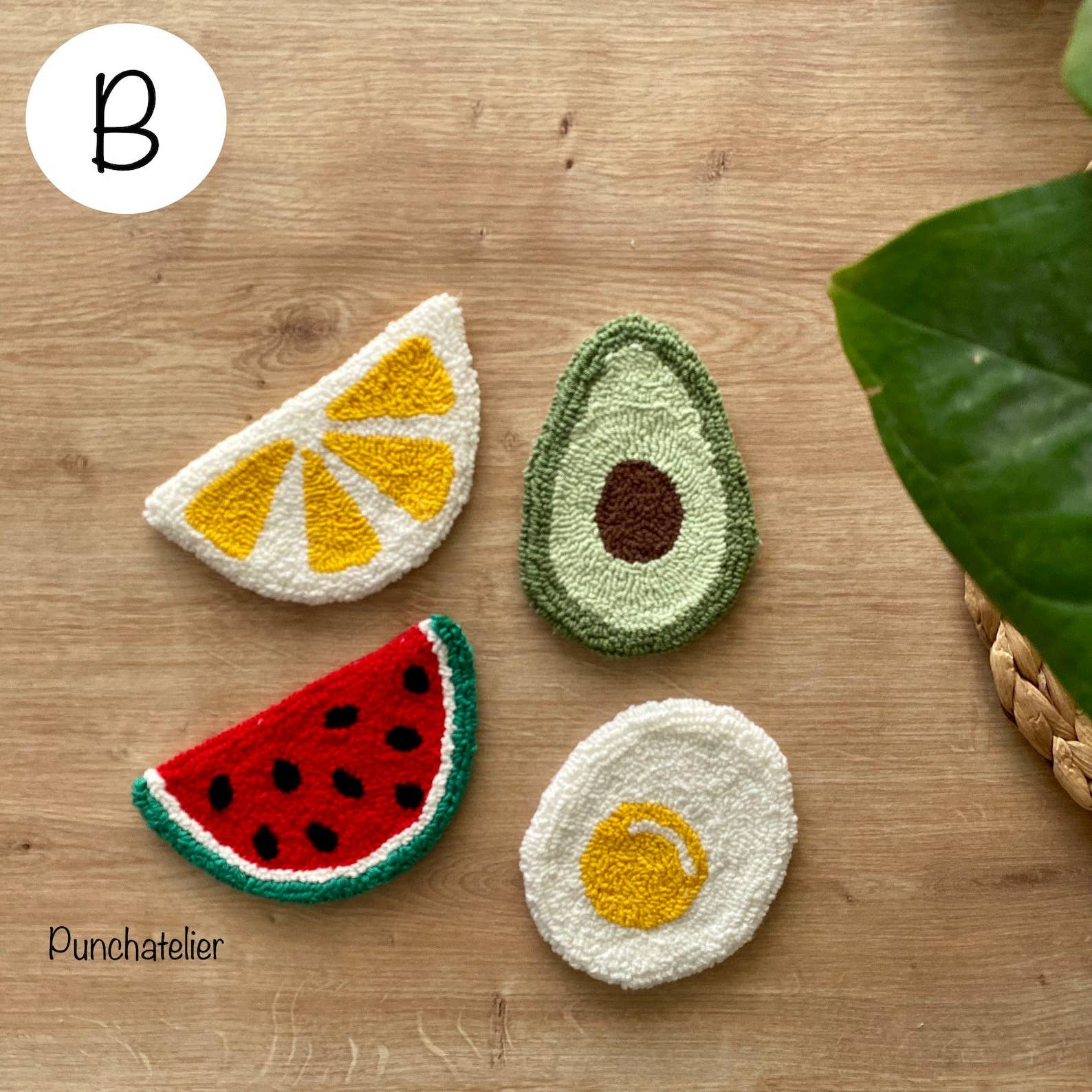 PunchAtelier - Wholesale Embroidery/Cross Stitch Supplies - Dıy Punch Needle Coaster Kit 4 pcs1