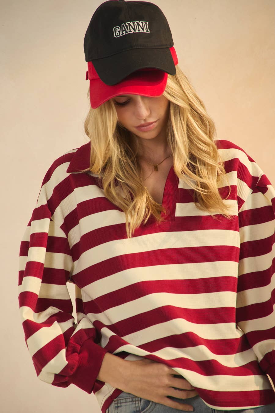 Oddi - Wholesale Sweatshirt - Women's - Striped Ottoman Pullover3